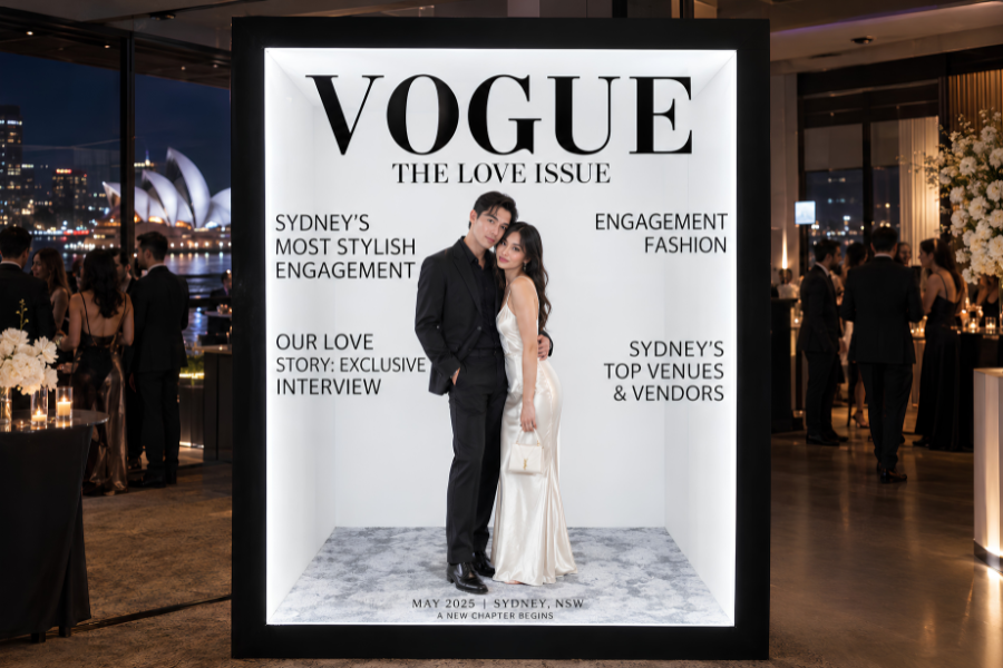 Magazine Photo Booth for Sydney Engagement Parties: A Statement Piece Guests Remember